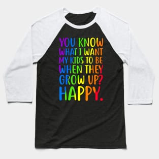 LGBT Awareness Parents Mom Dad Gay Pride Baseball T-Shirt